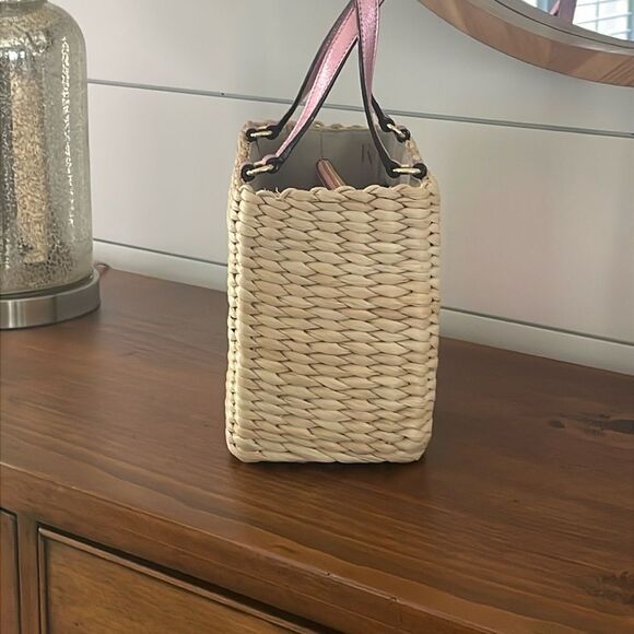 Frances Valentine Pink and Tan Woven Tote - Picture 7 of 9
